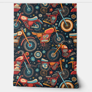 Papier Peint "Retro Riding : Motorbike Mosaic "