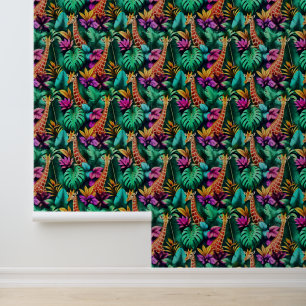 Papier Peint Rêves de girafe de jungle motif de surface transpa