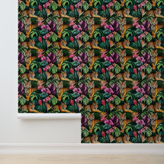 Papier Peint Rêves de jungle de tigre Motif de surface transpar