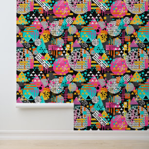 Papier Peint Rewind 80s Memphis motif