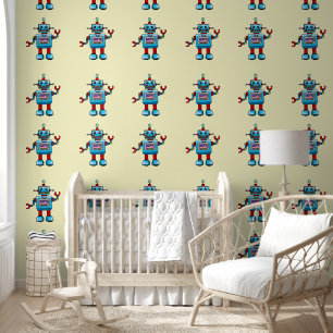 Papier Peint robots heureux pour bébés en garderie