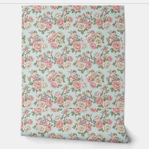 Papier Peint Rococo Revival Vintage Jardin de Roses Romantique