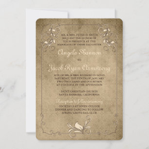 Papier peint Rococo vintage Faire-part de mariage