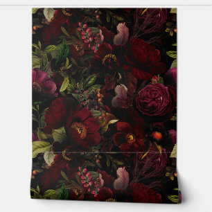 Papier Peint Romantisme d'été vintageMaximalisme Moody Floral