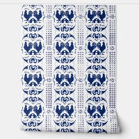 Rooster rustique et Motif de grange Bleu blanc