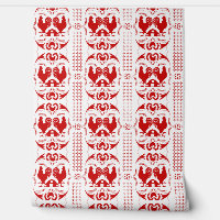 Rooster rustique et Motif de grange Rouge Blanc
