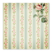 Papier Peint Rose Anglaise Verte Élégance (Recto)