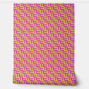 Papier Peint Rose chaud gras moderne - Motif Abstrait jaune