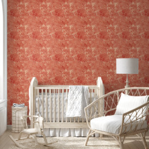 Papier Peint Rose Coral or Marbre rouge Motif de texture