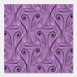 Papier Peint Rose Dusty violet élégant Feuillage et torons Clas