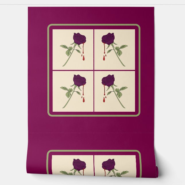 Papier peint Rose Eggplant (Déroulement)