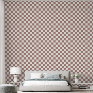 Papier Peint rose en terre cuite 2 pouces et blanc ivoire