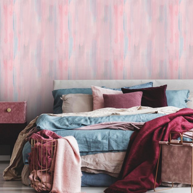 Papier Peint Rose et bleu poudré - Abstrait (Créateur téléchargé)