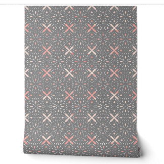 Papier Peint rose et gris