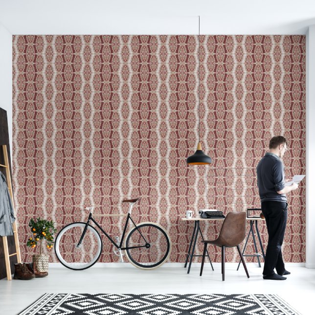Papier Peint Rose Pâle Milieu de Siècle (Salon)