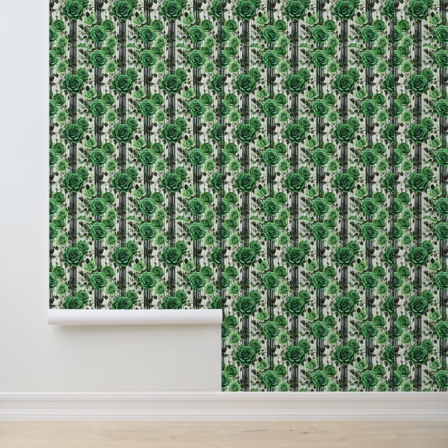 Papier Peint Rose vert (Application)