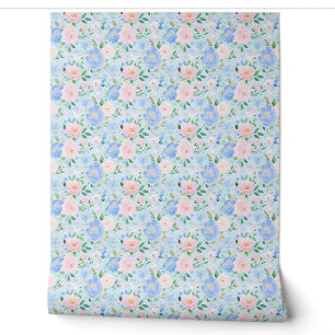 Papier Peint Roses Bleues Pastel Rose Bleu