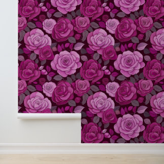 Papier Peint Roses floraux roses