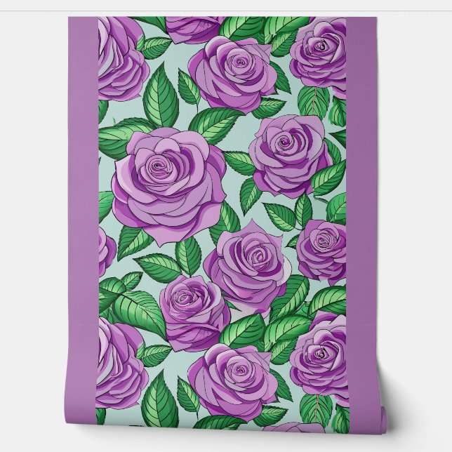 Papier Peint Roses violets (Déroulement)