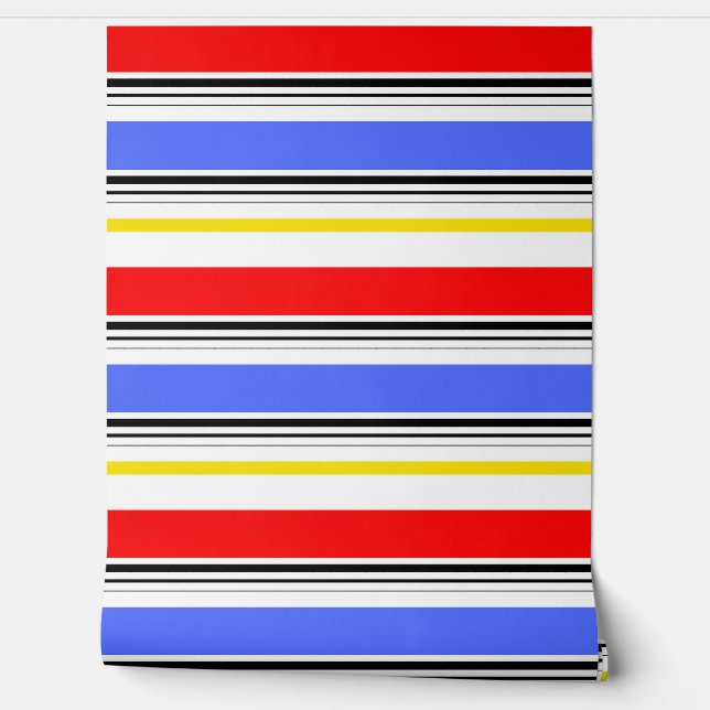 Papier Peint Rouge Bleu Blancs Design (Déroulement)