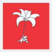 Papier Peint Rouge floral blanc (Recto)