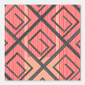 Papier Peint Rouge Rayure + Pêche (Recto)