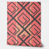 Papier Peint Rouge Rayure + Pêche (Déroulement)