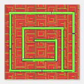 Papier Peint Rouge Vert Géo (Recto)