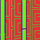 Papier Peint Rouge Vert Géo (Couture)