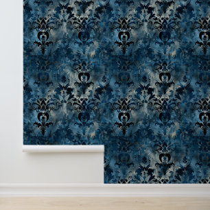 Papier Peint Royal bleu design tendance damask luxe ornaments
