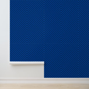 Papier Peint Royal Blue Chevron Zigzag Stripes Dark Navy