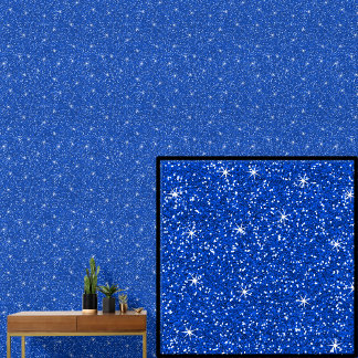 Papier Peint Royal Mid Blue avec étoiles étincelantes