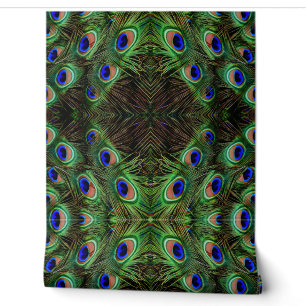 Papier Peint Royal Plumage - Luxe Peacock Motif en plumes