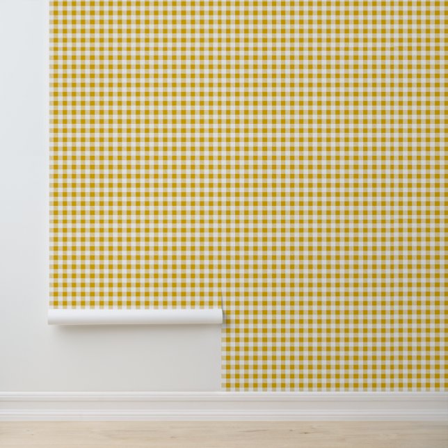 Papier Peint Russe moutarde Jaune Petit En vichy Motif (Application)