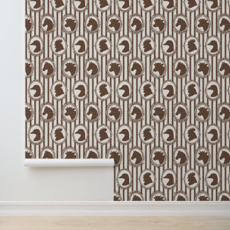 Papier Peint Rustique Cuisine de Ferme Barnyard Mocha Ticking S