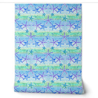 Sable et mer Aquarelle poisson d'eau bleu vert pou