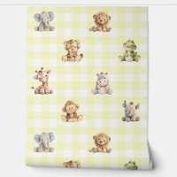 Safari Animaux Jouets Jaune Plaid Baby Nursery