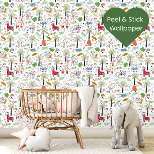 Papier Peint Safari Animaux Motifs Peel And Stick