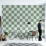 Papier Peint Sage Green À damiers<br><div class="desc">à damiers papier peint couleur vert sauge. Motif de carré moderne minimaliste géométrique peel et papier peint bâton.</div>