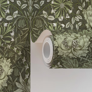 Papier Peint Sage Green William Morris Honeysuckl