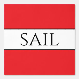 Papier Peint SAIL Fun Nautique Bright Red Black White Stripes