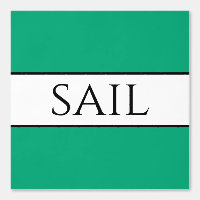 SAIL Nautique Noir Blanc Vert Bleu Bleu