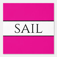 SAIL Nautique rose vif noir rayures blanches