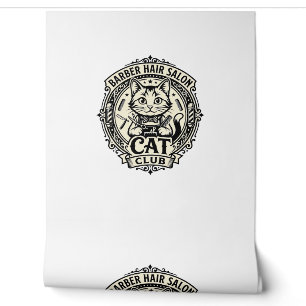 Papier Peint Salon de coiffure pour hommes Chat drôle Graphique