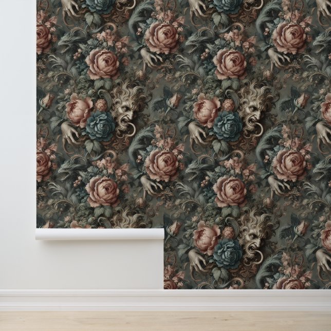 Papier Peint Sang Ombres Rituel - Gothique victorien (Application)