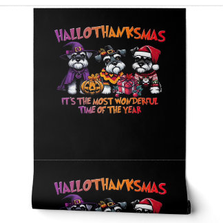 Papier Peint Schnauzer Halloween Thanksgiving Noël Classique