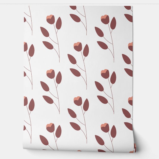 Papier Peint seamless botanical  simple pattern with flowers (Déroulement)