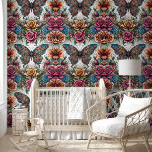 Papier Peint Serene Butterfly & Floral Wonderland