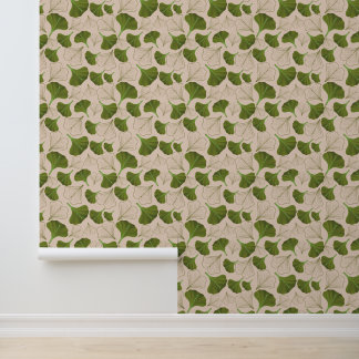 Papier Peint Serene Gingko Modèle floral beige
