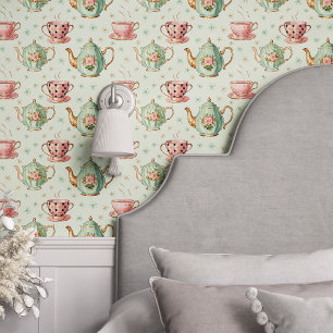 Papier Peint Service à thé ancien à la menthe